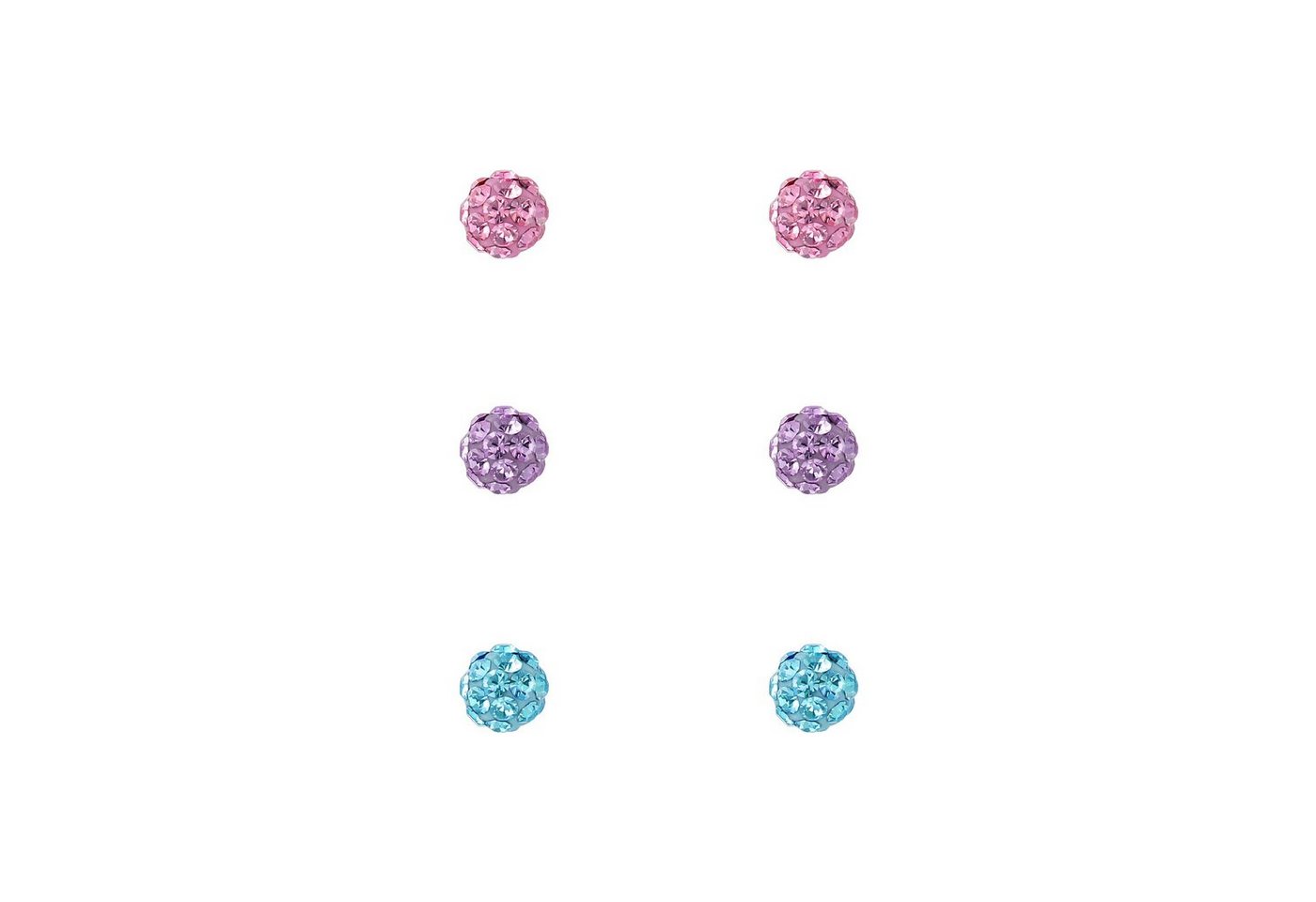 ALEXANDER YORK Ohrstecker-Set BALL KRISTALL, 3-tlg., 925 Sterling Silber von ALEXANDER YORK