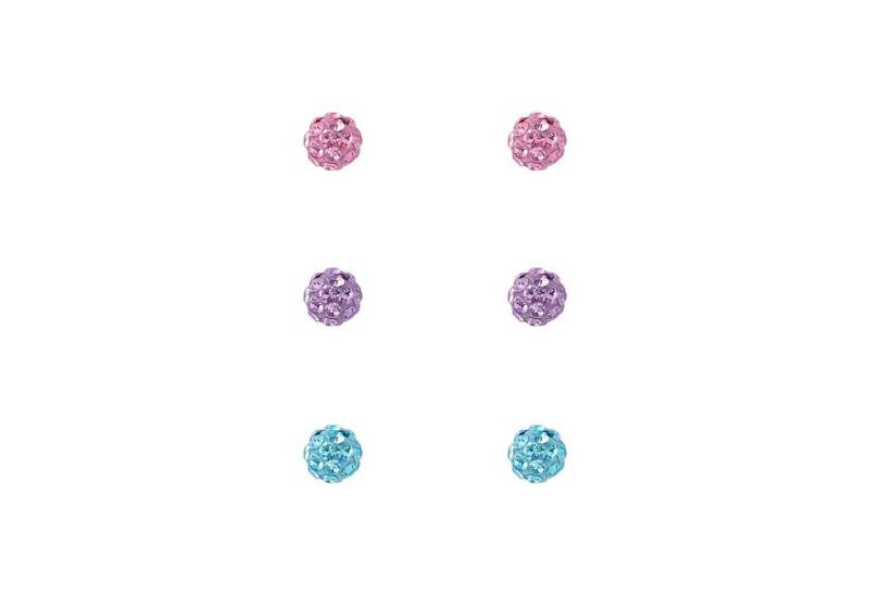 ALEXANDER YORK Ohrstecker-Set BALL KRISTALL, 3-tlg., 925 Sterling Silber von ALEXANDER YORK