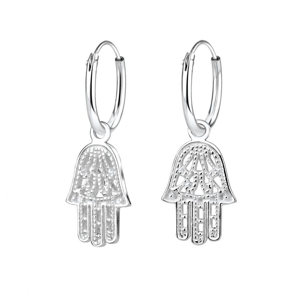 ALEXANDER YORK Paar Creolen Charm-Anhänger HAMSA, 2-tlg., 925 Sterling Silber von ALEXANDER YORK