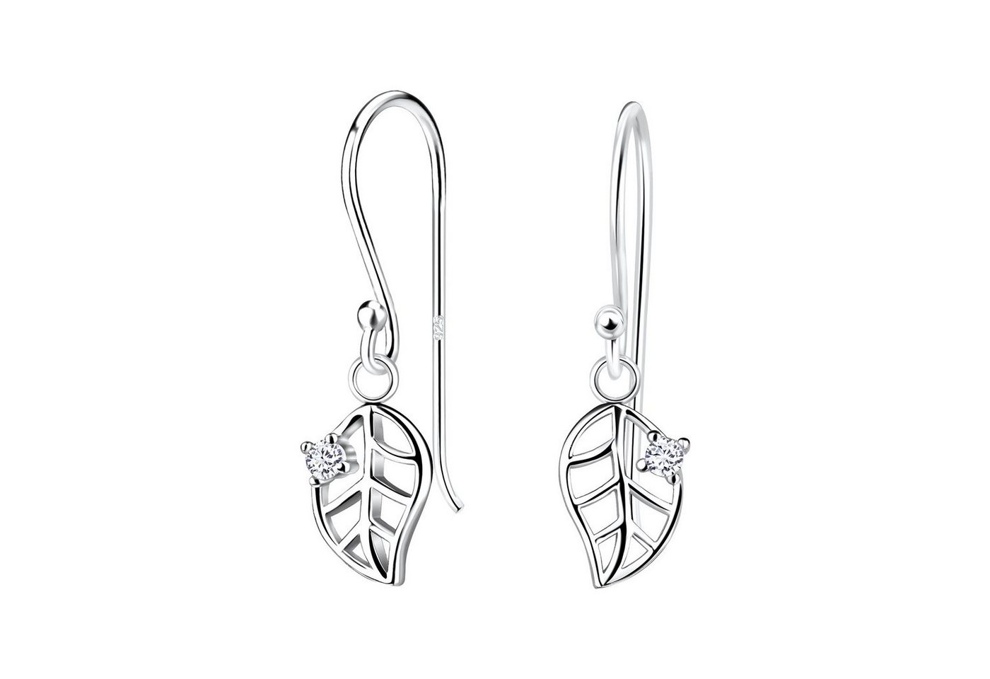 ALEXANDER YORK Paar Ohrhänger LEAF ZIRKONIA cut-out Design, 2-tlg., 925 Sterling Silber von ALEXANDER YORK