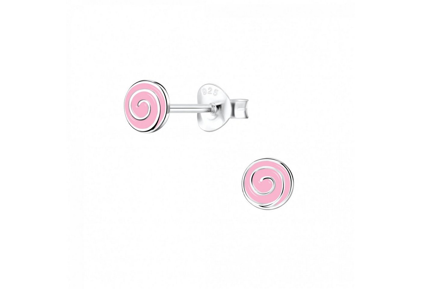 ALEXANDER YORK Paar Ohrstecker SPIRALE rosa, 2-tlg., 925 Sterling Silber von ALEXANDER YORK