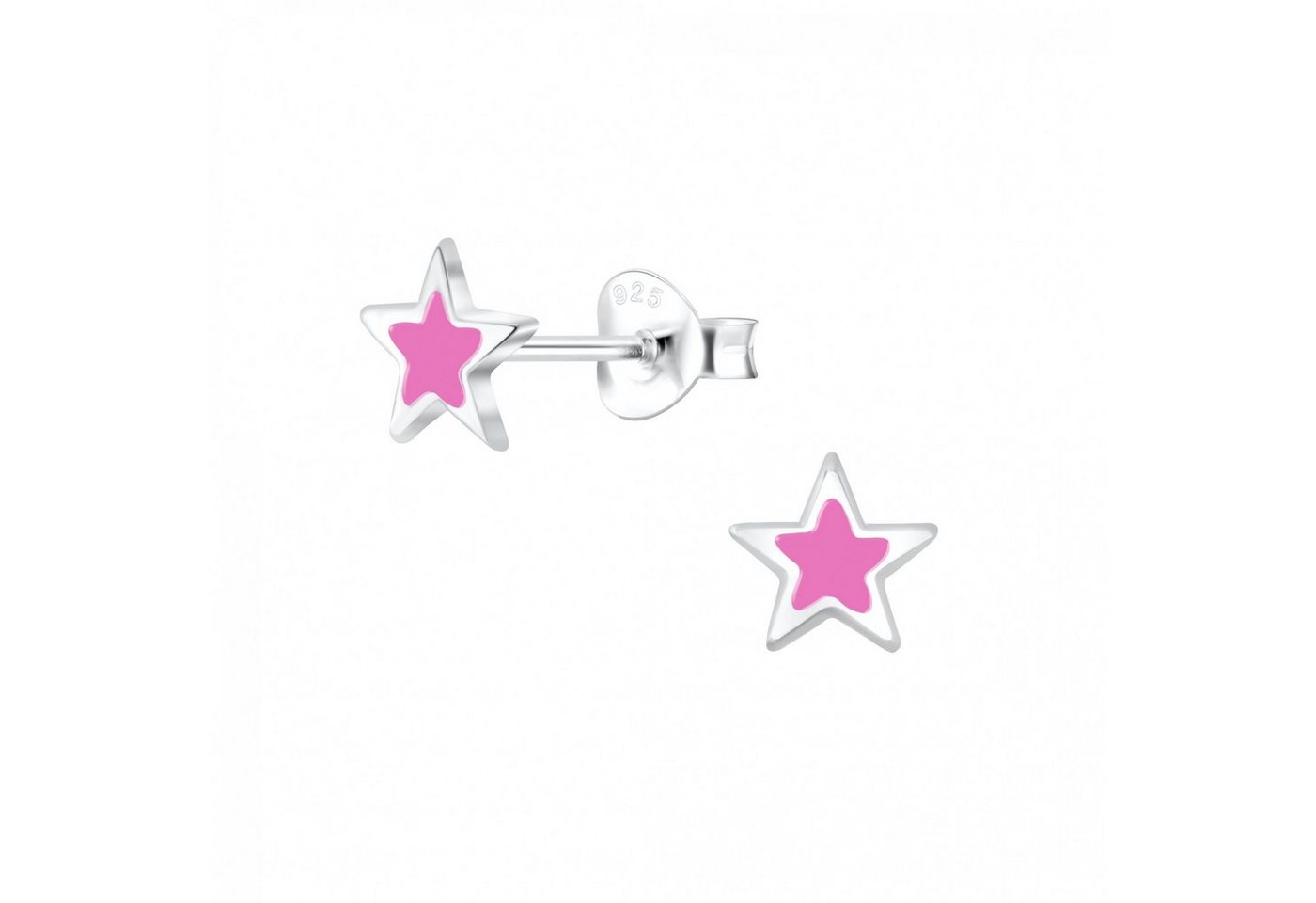 ALEXANDER YORK Paar Ohrstecker STERN rosa, 2-tlg., 925 Sterling Silber von ALEXANDER YORK