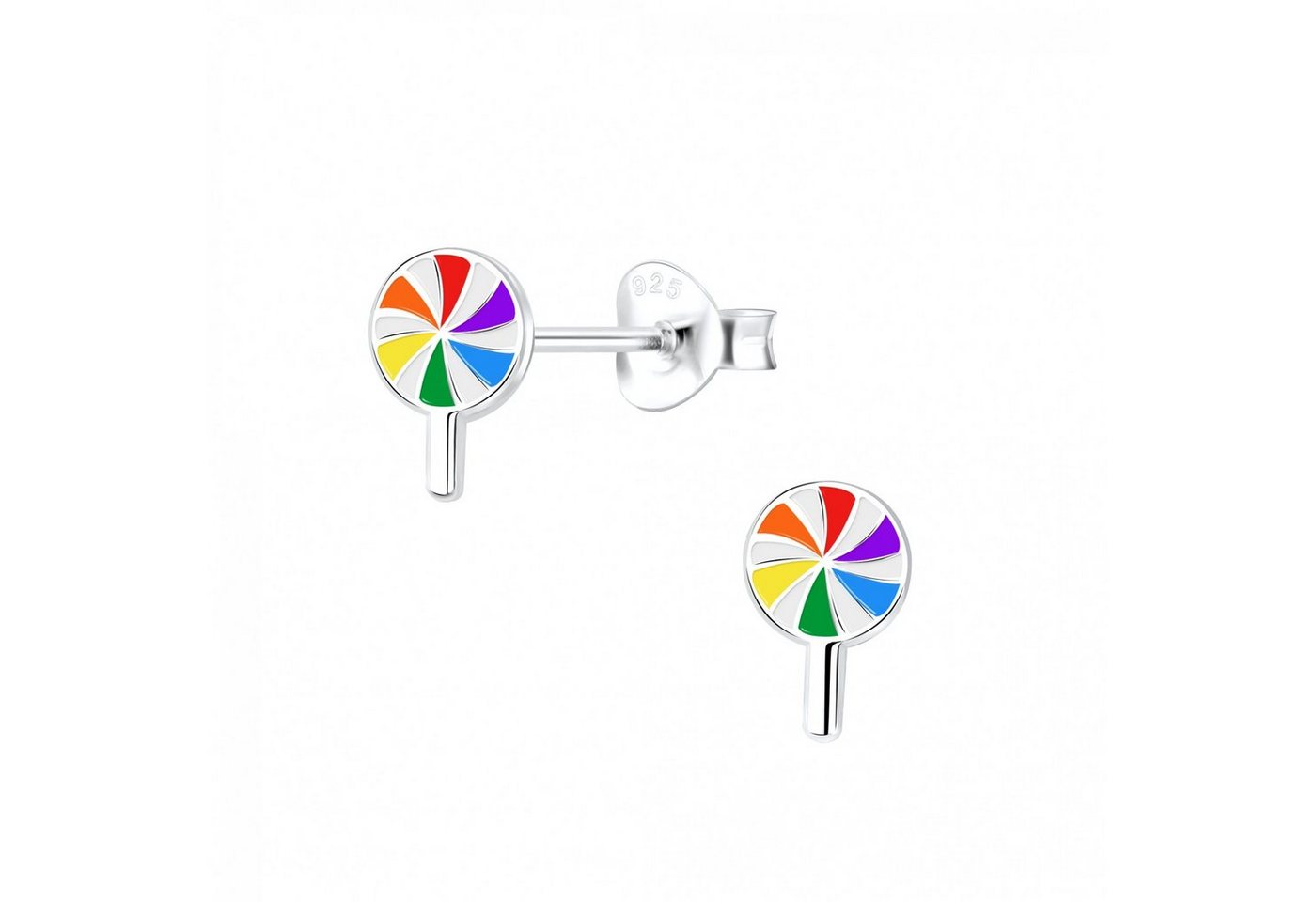 ALEXANDER YORK Paar Ohrstecker LOLLIPOP regenbogenfarben, 2-tlg., 925 Sterling Silber von ALEXANDER YORK