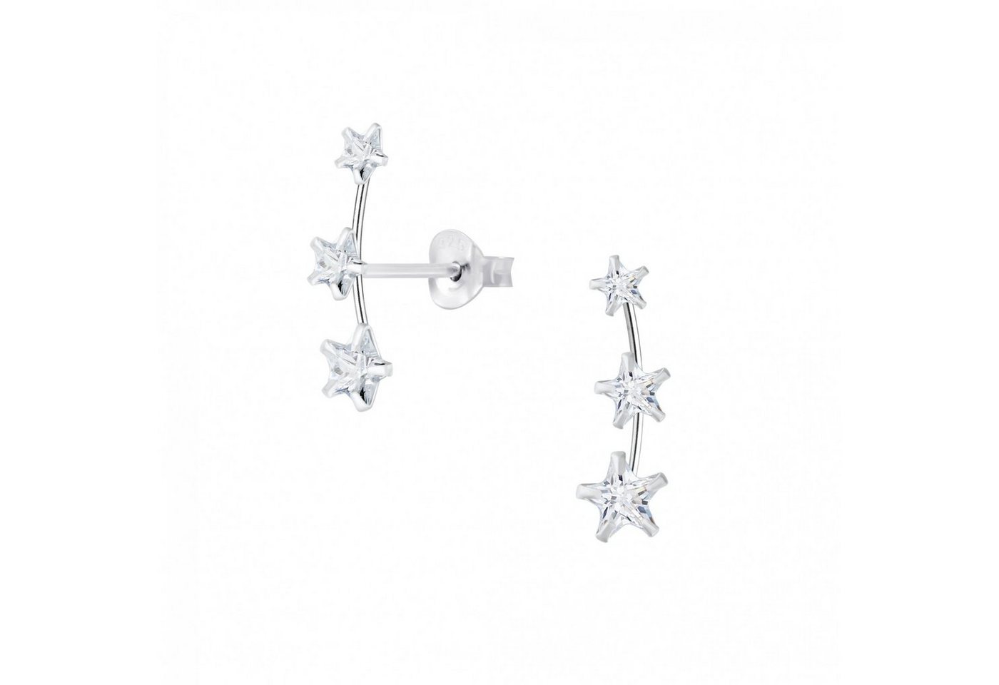 ALEXANDER YORK Paar Ohrstecker TRIPLE STAR mit Zirkonia, 2-tlg., 925 Sterling Silber von ALEXANDER YORK