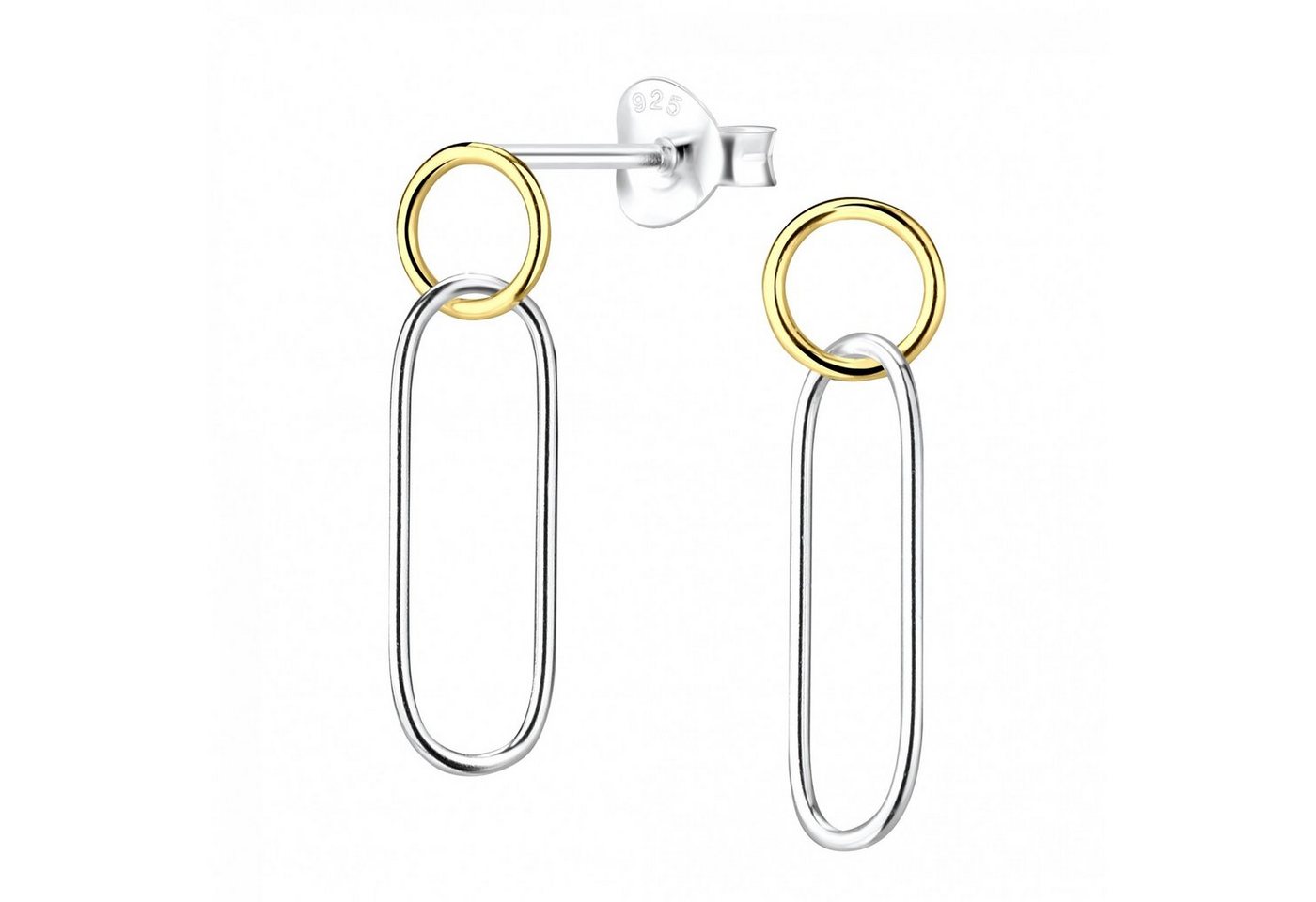 ALEXANDER YORK Paar Ohrstecker CIRCLE Bicolor, 2-tlg., 925 Sterling Silber von ALEXANDER YORK