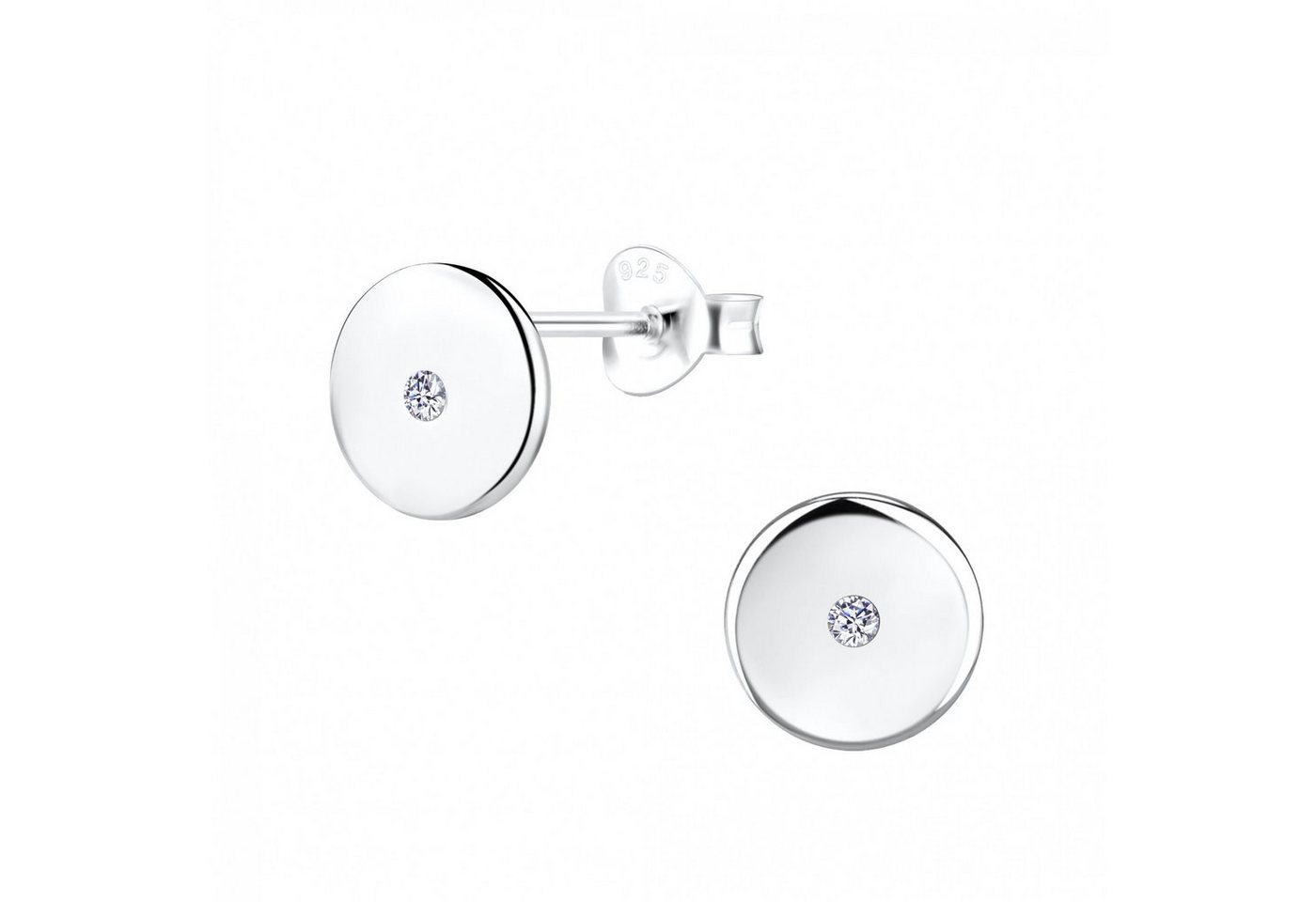 ALEXANDER YORK Paar Ohrstecker GEO PLÄTTCHEN mit Zirkonia, 2-tlg., 925 Sterling Silber von ALEXANDER YORK