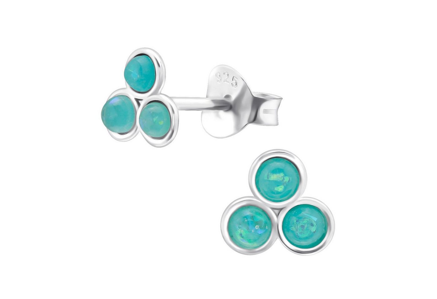 ALEXANDER YORK Paar Ohrstecker GEO-OPAL mint, 2-tlg., 925 Sterling Silber von ALEXANDER YORK