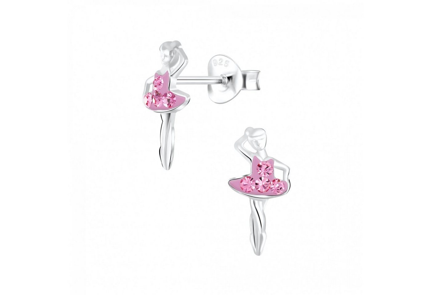 ALEXANDER YORK Paar Ohrstecker BALLERINA Kristall light rose, 2-tlg., 925 Sterling Silber von ALEXANDER YORK