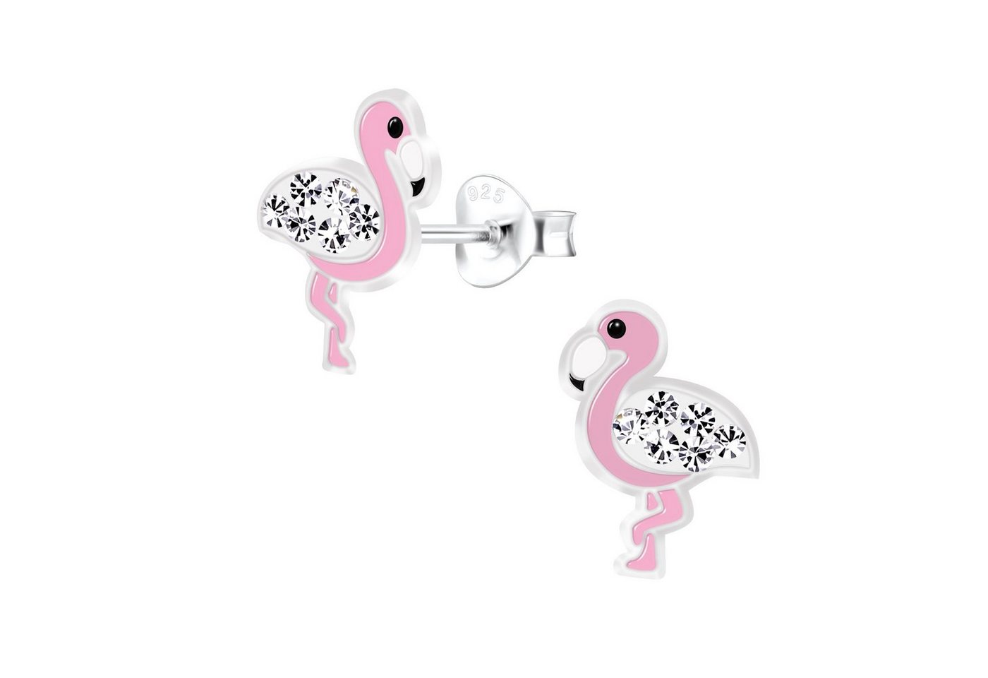 ALEXANDER YORK Paar Ohrstecker FLAMINGO Zirkonia weiß, 2-tlg., 925 Sterling Silber von ALEXANDER YORK