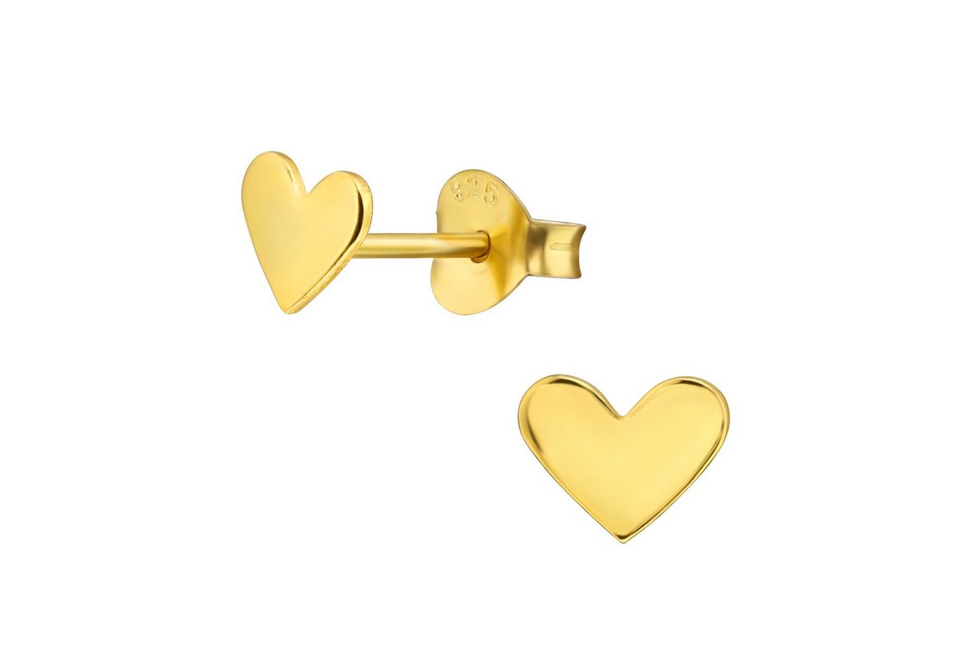 ALEXANDER YORK Paar Ohrstecker HERZ in Gold, 2-tlg., 925 Sterling Silber von ALEXANDER YORK