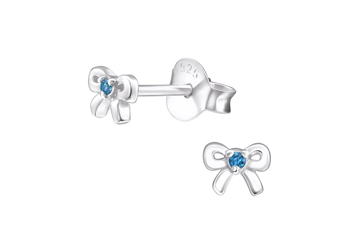 ALEXANDER YORK Paar Ohrstecker Kinderschmuck-Ohrstecker SCHLEIFE mit Geburtsstein I topaz, 2-tlg., 925 Sterling Silber von ALEXANDER YORK