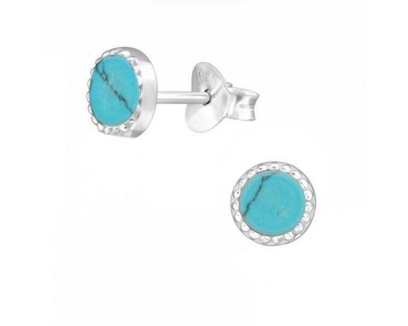 ALEXANDER YORK Paar Ohrstecker MUSCHELPERLMUTT türkis Kristall weiß, 2-tlg., 925 Sterling Silber von ALEXANDER YORK