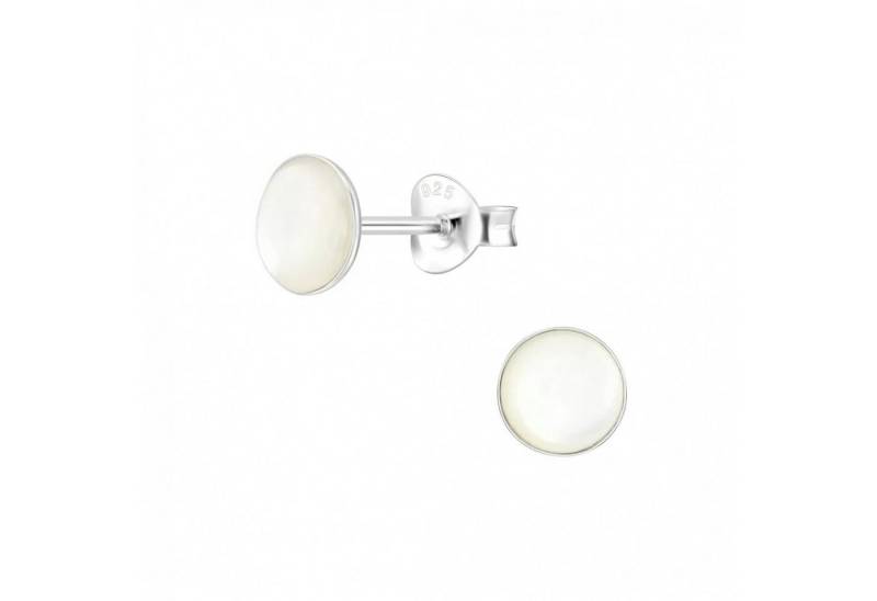 ALEXANDER YORK Paar Ohrstecker MUSCHELPERLMUTT weiß 6 mm, 2-tlg., 925 Sterling Silber von ALEXANDER YORK