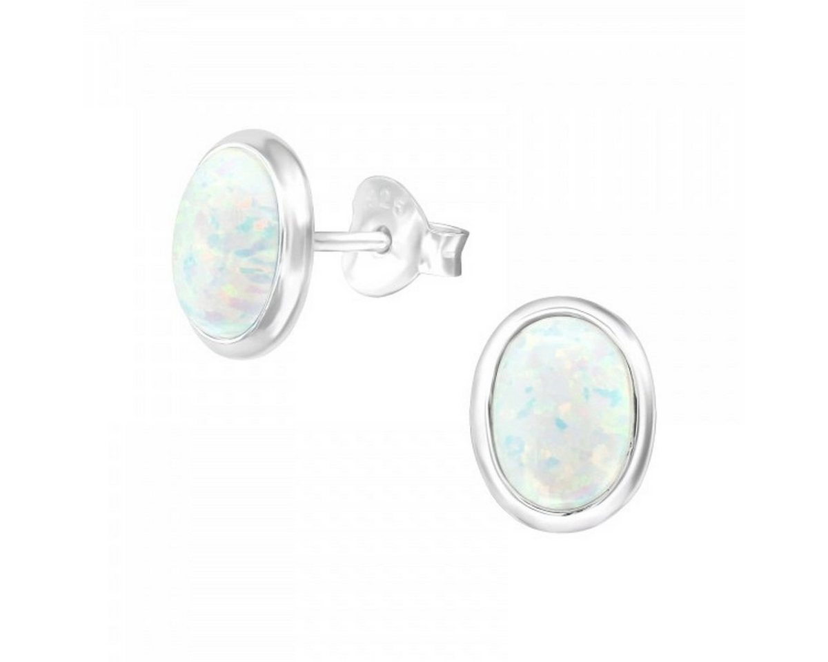 ALEXANDER YORK Paar Ohrstecker OPAL snow, 2-tlg., 925 Sterling Silber von ALEXANDER YORK