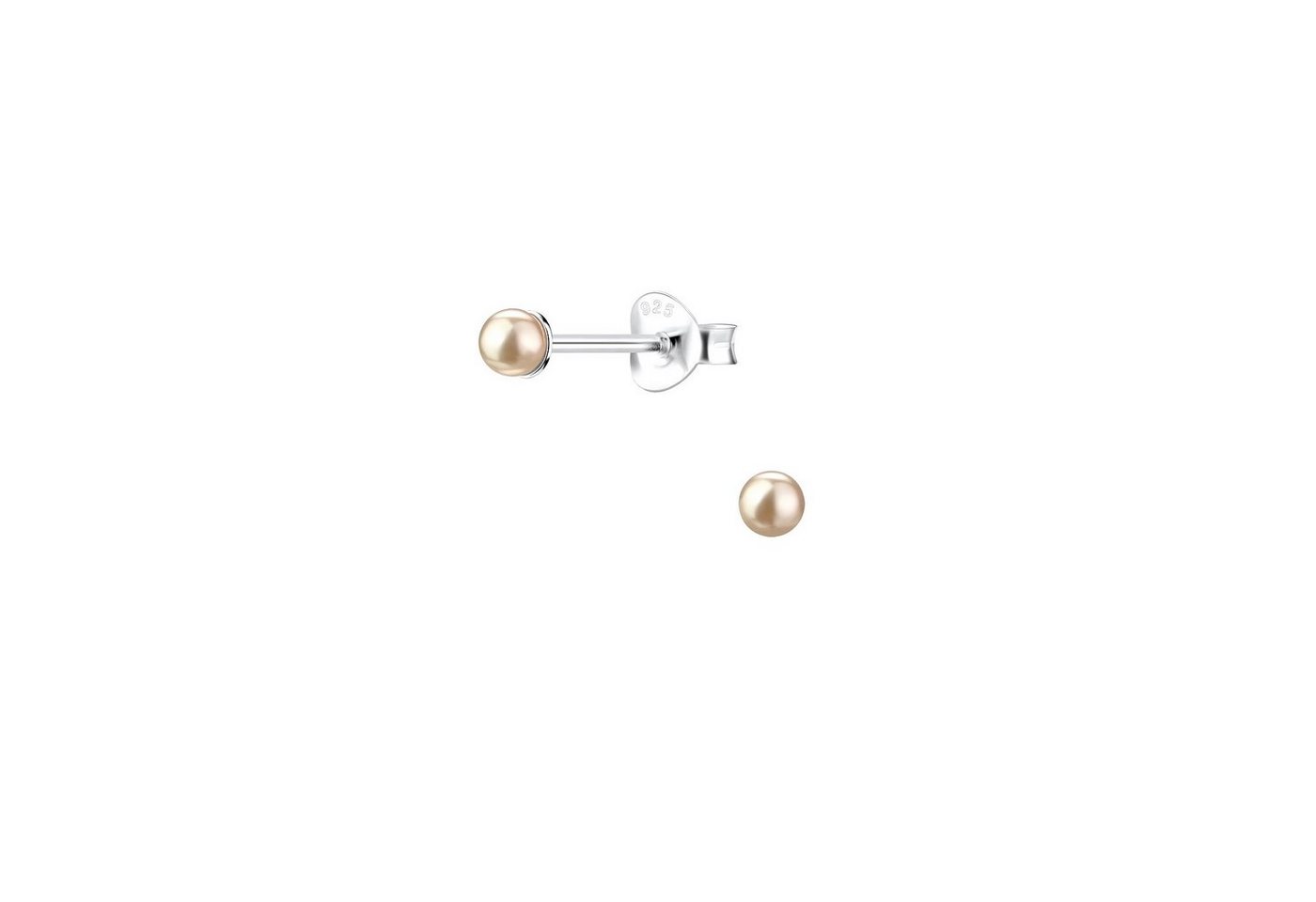 ALEXANDER YORK Paar Ohrstecker PERLE peach 3 mm, 2-tlg., 925 Sterling Silber von ALEXANDER YORK