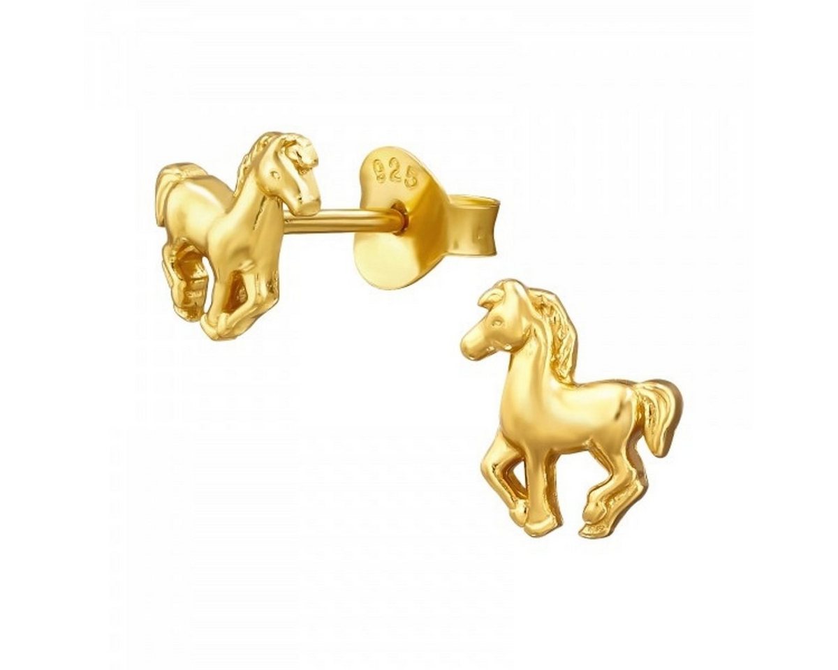 ALEXANDER YORK Paar Ohrstecker PFERD in Gold, 2-tlg., 925 Sterling Silber von ALEXANDER YORK