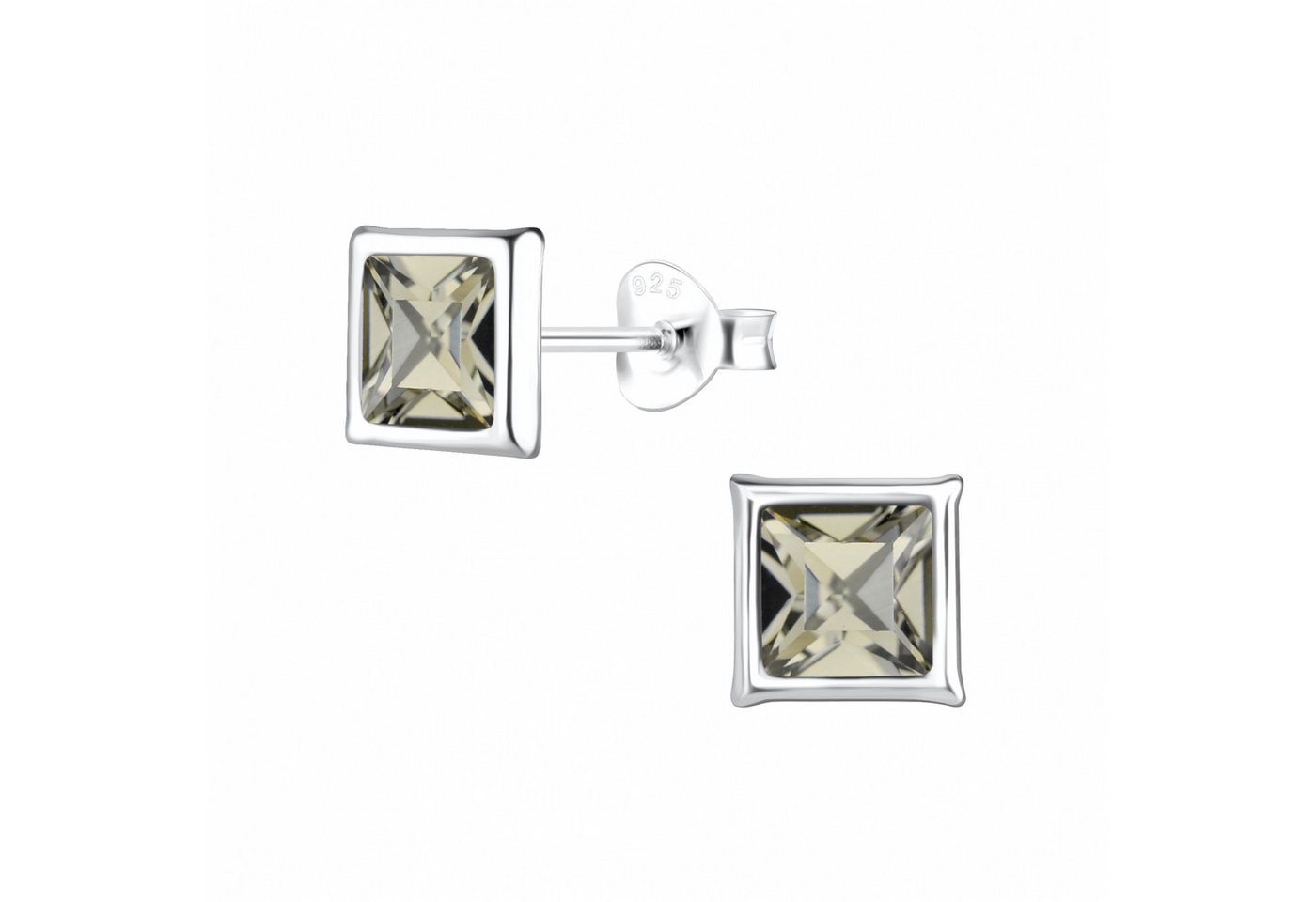 ALEXANDER YORK Paar Ohrstecker VIERECK Kristall black-diamond, 2-tlg., 925 Sterling Silber von ALEXANDER YORK