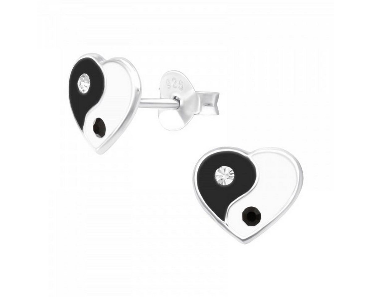 ALEXANDER YORK Paar Ohrstecker YIN YANG Herz, 2-tlg., 925 Sterling Silber von ALEXANDER YORK