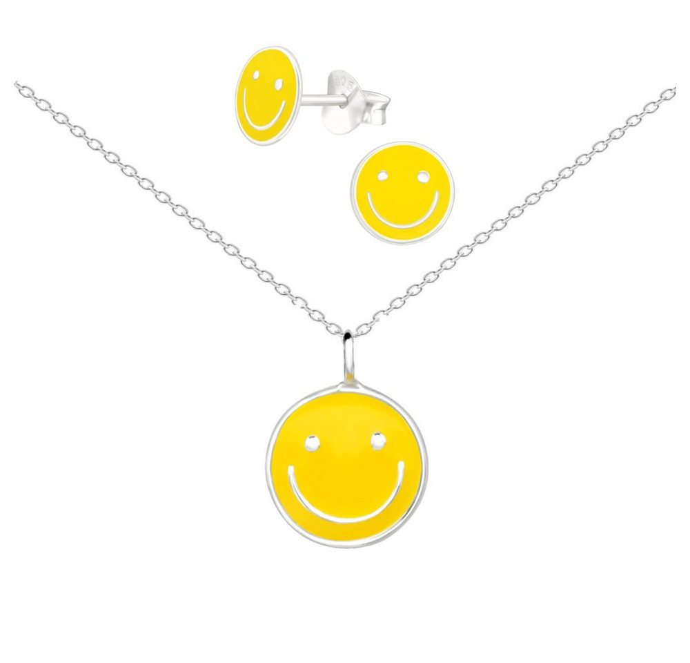 ALEXANDER YORK Schmuckset SMILEY gelb, 4-tlg., 925 Sterling Silber von ALEXANDER YORK