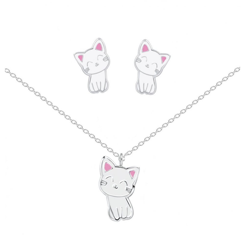 ALEXANDER YORK Schmuckset Schmuckset, Kinder, 925 Sterling Silber, KATZE weiß, 4-tlg. von ALEXANDER YORK