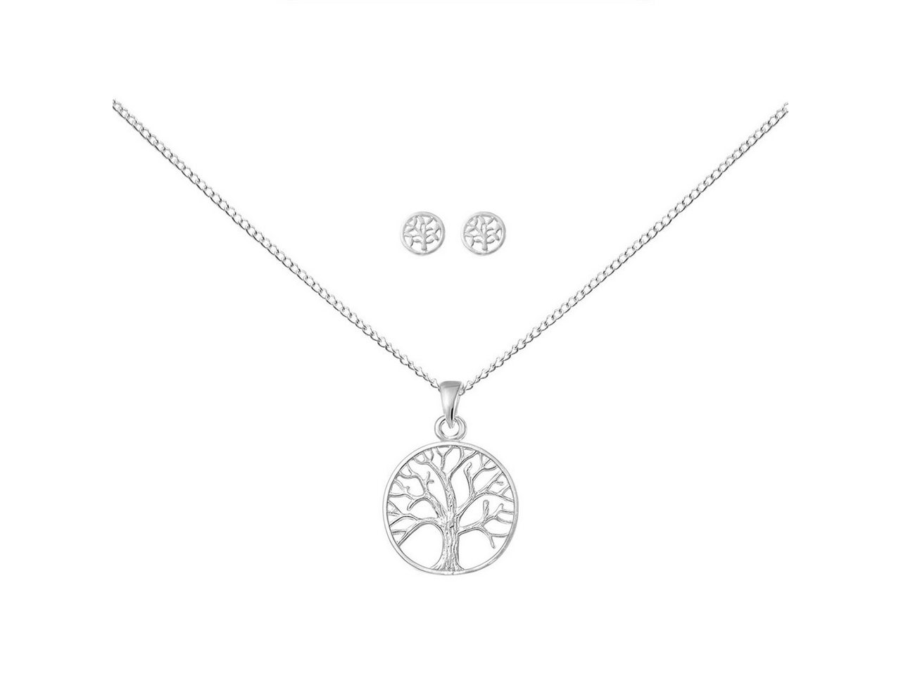 ALEXANDER YORK Schmuckset TREE OF LIFE BAUM DES LEBENS, 4-tlg. (Kette mit Anhänger, Ohrstecker), 925 Sterling Silber von ALEXANDER YORK