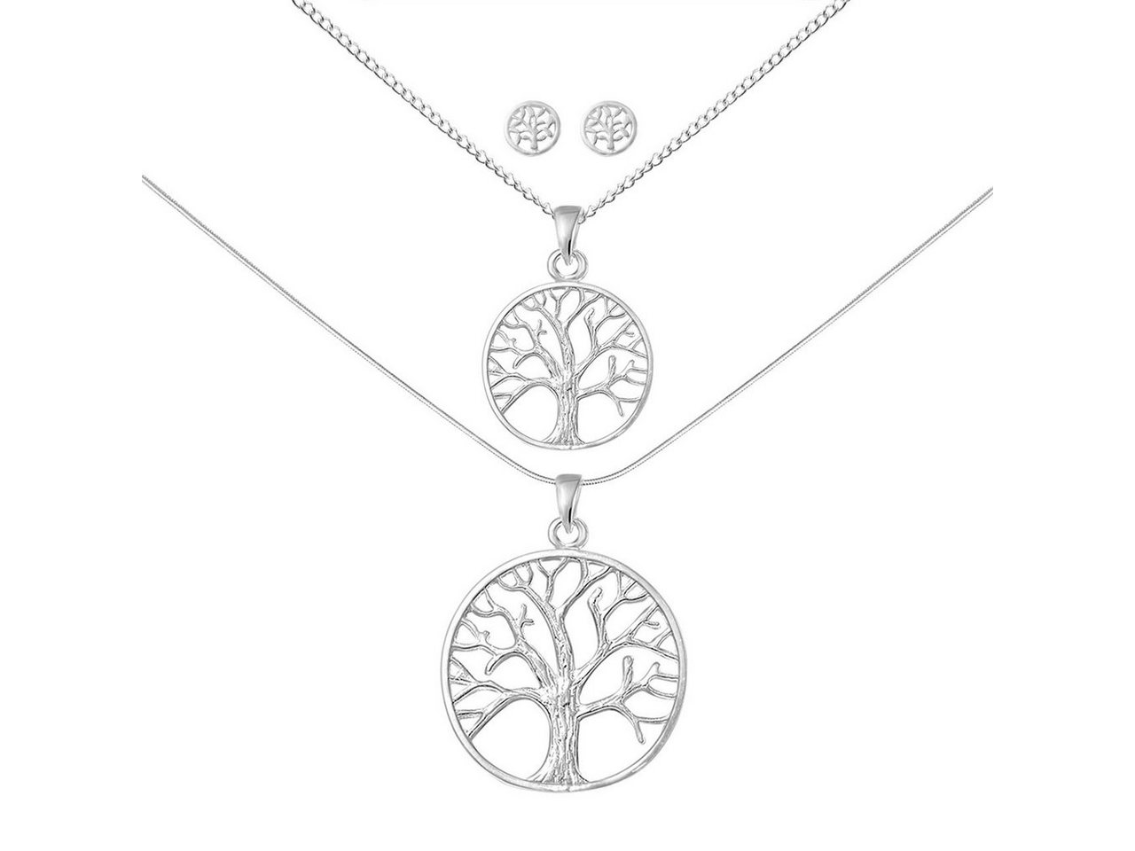 ALEXANDER YORK Schmuckset TREE OF LIFE BAUM DES LEBENS, 6-tlg. (Kette mit Anhänger, Ohrstecker), 925 Sterling Silber von ALEXANDER YORK