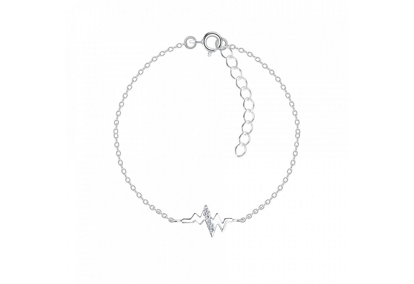 ALEXANDER YORK Silberarmband HEARTBEAT mit Zirkonia, 925 Sterling Silber von ALEXANDER YORK