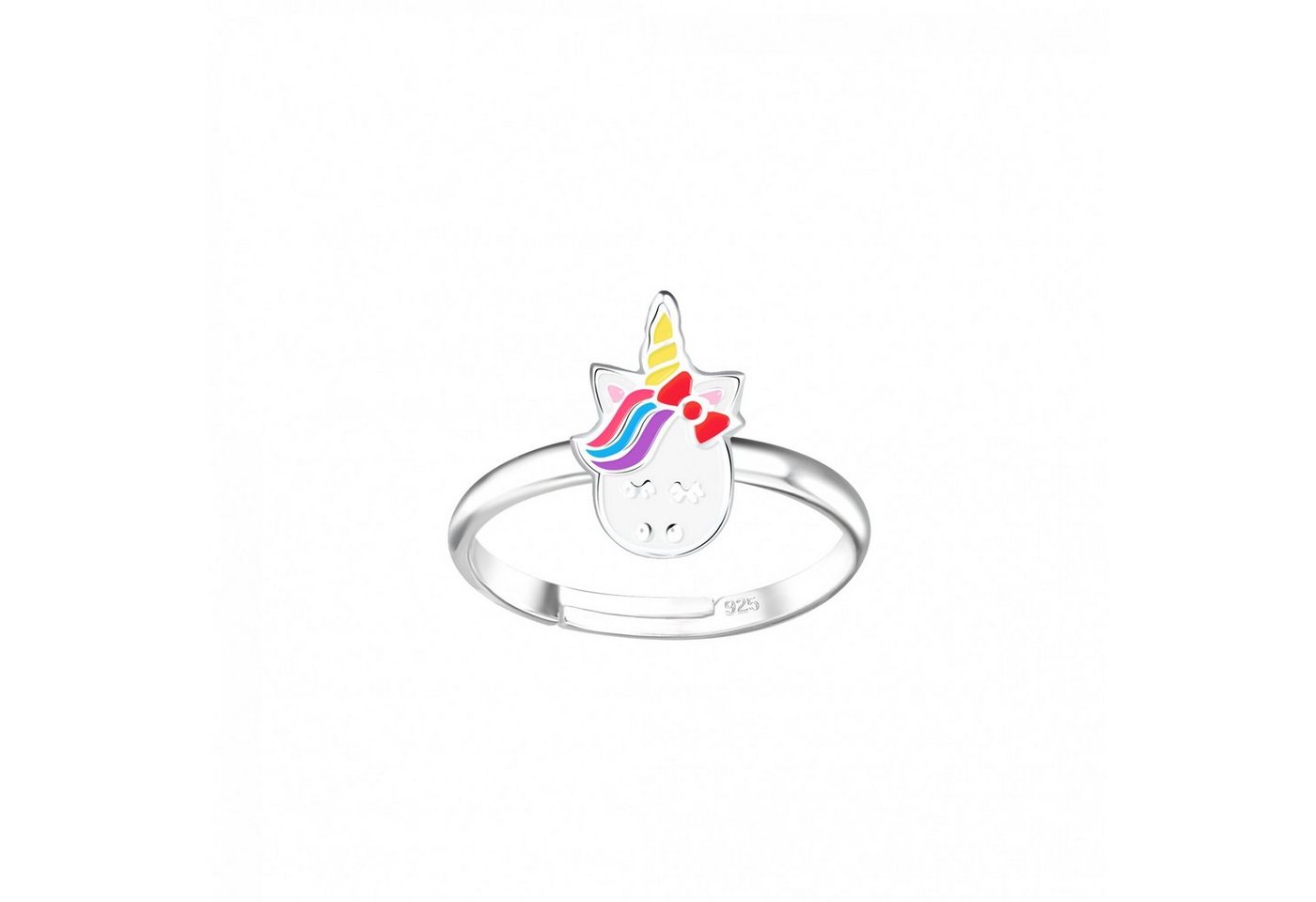 ALEXANDER YORK Silberring EINHORN HERZ Rainbow, 925 Sterling Silber von ALEXANDER YORK