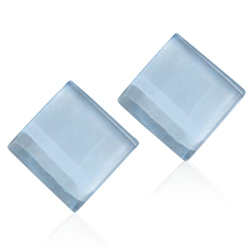 ALEXASCHA® Quadratische Statement Ohrringe • Extra große Ohrstecker mit eckigen Glassteinen • Geometrischer Glasschmuck avantgard • 20mm x 20mm x 3mm (Himmelblau) von ALEXASCHA