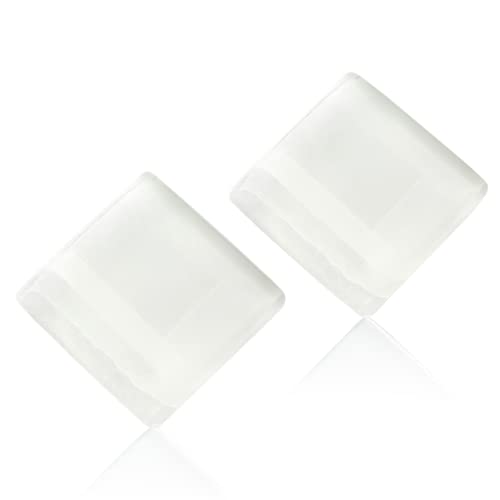 ALEXASCHA® Quadratische Statement Ohrringe • Extra große Ohrstecker mit eckigen Glassteinen • Geometrischer Glasschmuck avantgard • 20mm x 20mm x 3mm (Schneeweiß) von ALEXASCHA