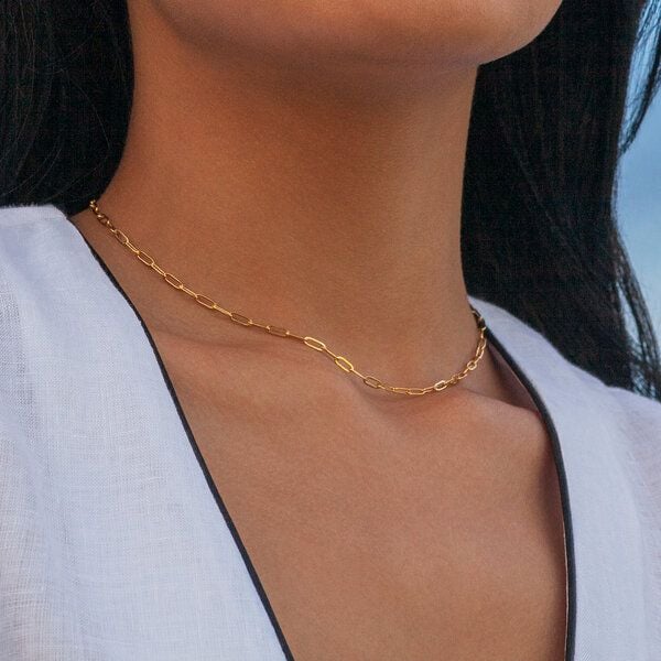 ALEXASCHA Dünne Gliederkette mit ovalen Gliedern | silber, gold, roségold | 18k Vergoldung von ALEXASCHA