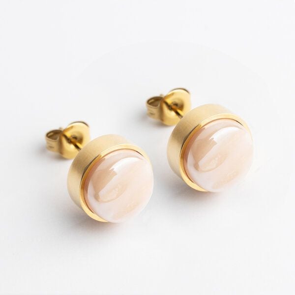 ALEXASCHA Edelstahl Ohrstecker mit Glasstein | Gold von ALEXASCHA