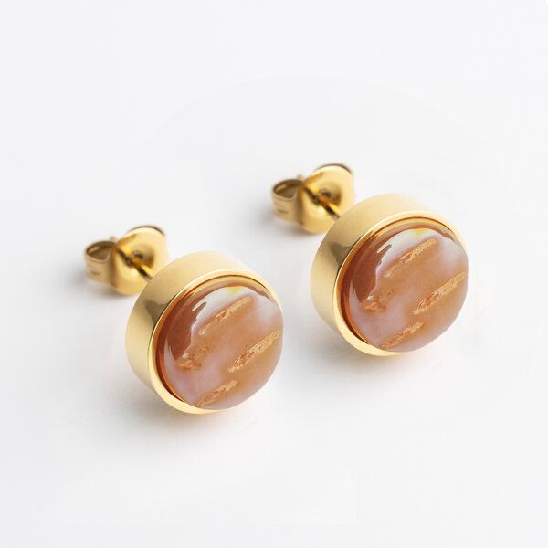ALEXASCHA Edelstahl Ohrstecker mit Glasstein | Gold von ALEXASCHA