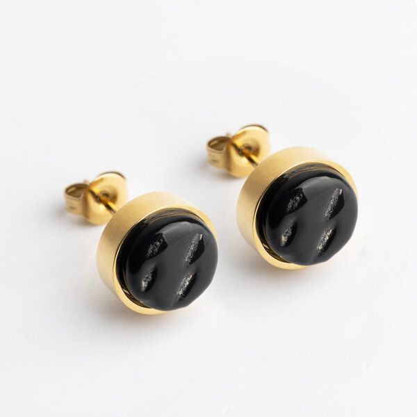 ALEXASCHA Edelstahl Ohrstecker mit Glasstein | Gold von ALEXASCHA