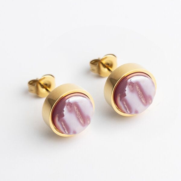 ALEXASCHA Edelstahl Ohrstecker mit Glasstein | Gold von ALEXASCHA