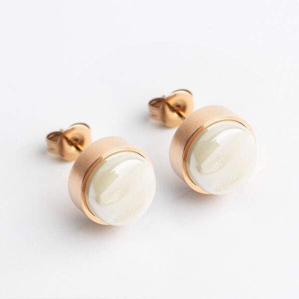 ALEXASCHA Edelstahl Ohrstecker mit Glasstein | Roségold von ALEXASCHA