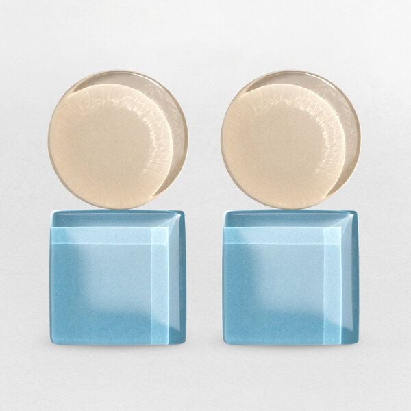 ALEXASCHA Geometrische Clip Ohrringe aus Glas | Bauhaus Design | 16 Farbkombinationen von ALEXASCHA