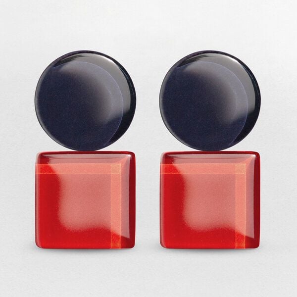 ALEXASCHA Geometrische Clip Ohrringe aus Glas | Bauhaus Design | 16 Farbkombinationen von ALEXASCHA