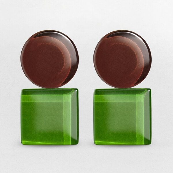 ALEXASCHA Geometrische Clip Ohrringe aus Glas | Bauhaus Design | 16 Farbkombinationen von ALEXASCHA