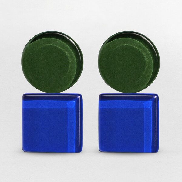 ALEXASCHA Geometrische Clip Ohrringe aus Glas | Bauhaus Design | 16 Farbkombinationen von ALEXASCHA