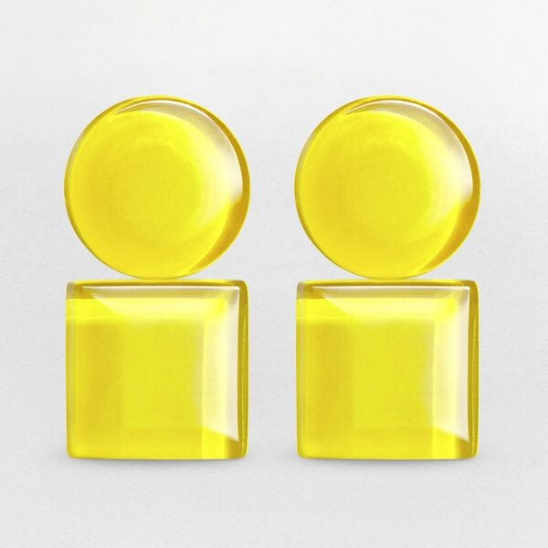 ALEXASCHA Geometrische Clip Ohrringe aus Glas | Bauhaus Design | 16 Farbkombinationen von ALEXASCHA