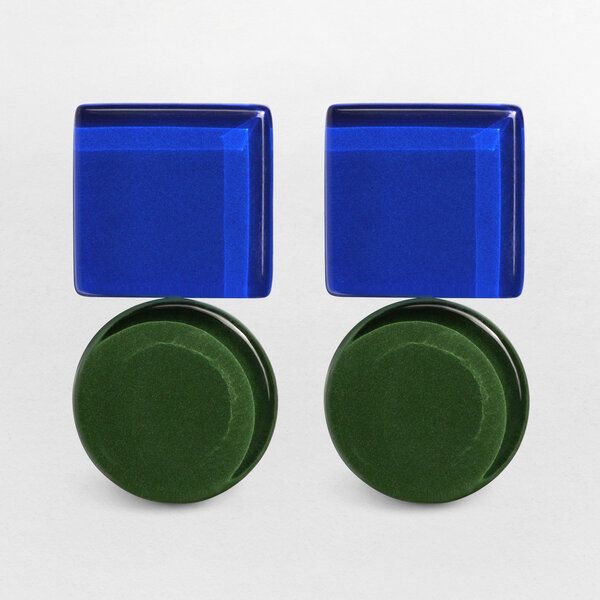 ALEXASCHA Geometrische Statement Ohrringe aus Glas | Bauhaus Design | 16 Farbkombinationen von ALEXASCHA