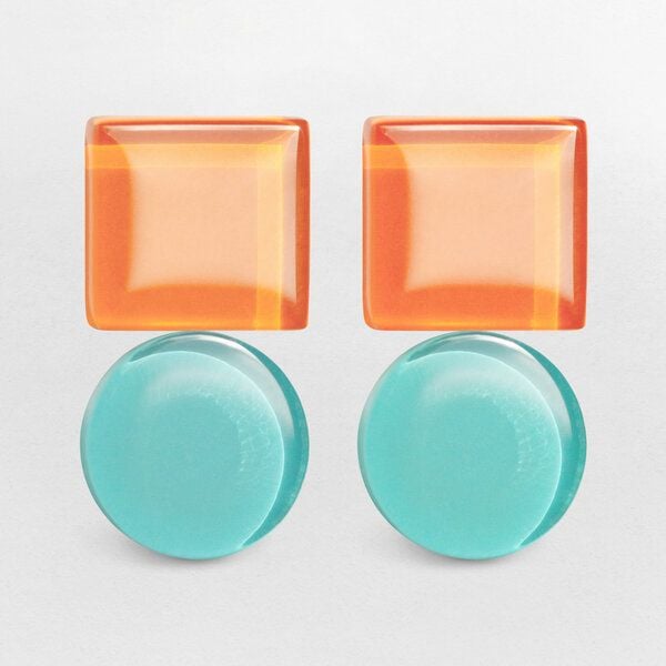 ALEXASCHA Geometrische Statement Ohrringe aus Glas | Bauhaus Design | 16 Farbkombinationen von ALEXASCHA