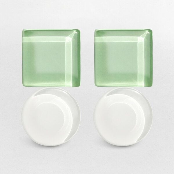 ALEXASCHA Geometrische Statement Ohrringe aus Glas | Bauhaus Design | 16 Farbkombinationen von ALEXASCHA