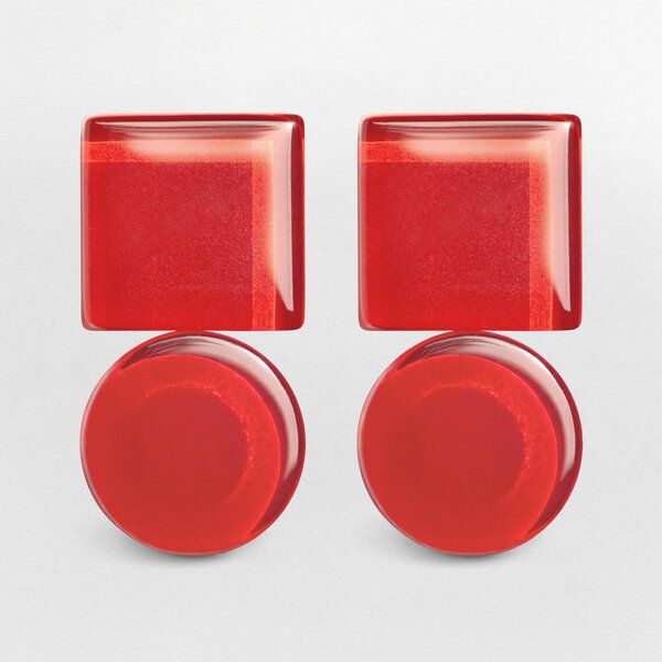 ALEXASCHA Geometrische Statement Ohrringe aus Glas | Bauhaus Design | 16 Farbkombinationen von ALEXASCHA