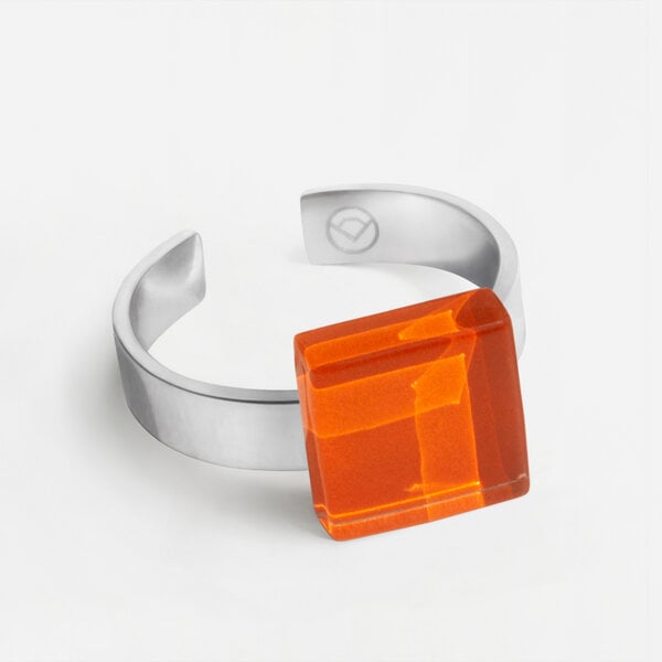 ALEXASCHA Geometrischer Ring aus Glas, mini | PUREFORM von ALEXASCHA