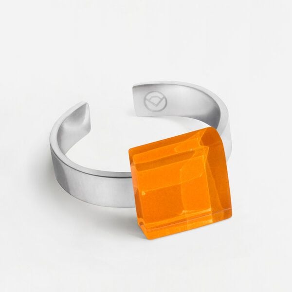 ALEXASCHA Geometrischer Ring aus Glas, mini | PUREFORM von ALEXASCHA