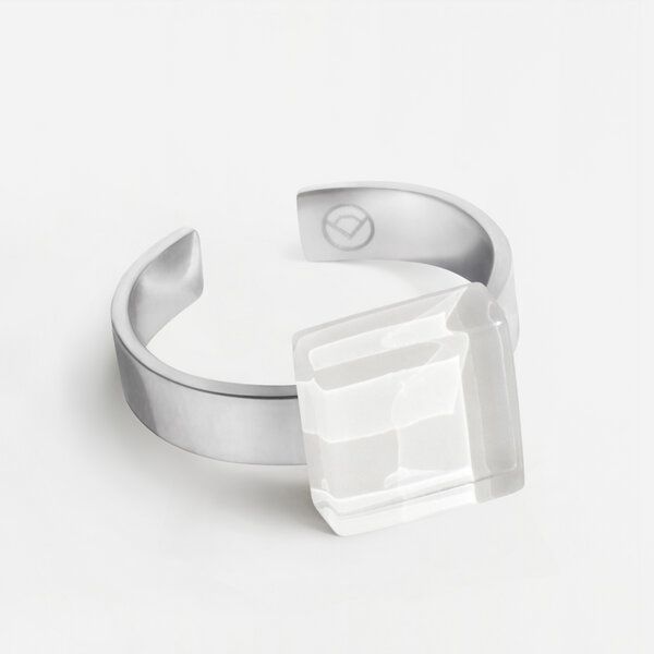 ALEXASCHA Geometrischer Ring aus Glas, mini | PUREFORM von ALEXASCHA