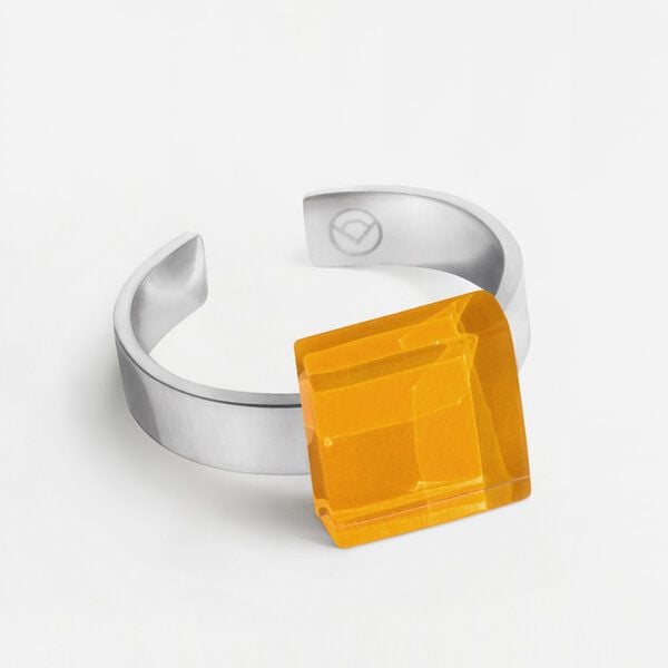 ALEXASCHA Geometrischer Ring aus Glas, mini | PUREFORM von ALEXASCHA