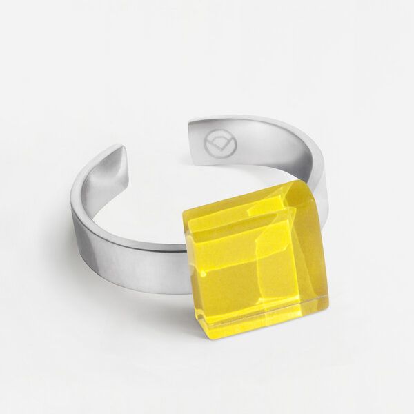ALEXASCHA Geometrischer Ring aus Glas, mini | PUREFORM von ALEXASCHA